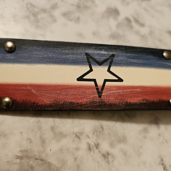 Fossill Belt, Red, White, Blue, Black Stars....Genuine Leather... Patriotic. - Picture 2 of 5